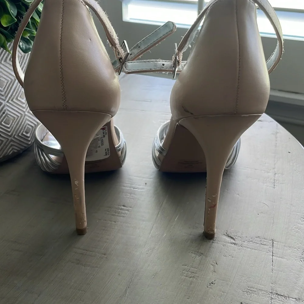 BCBG Elegant Nude Strappy Heels - Picture 4 of 5